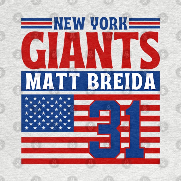 New York Giants Breida 31 American Flag Football by Astronaut.co